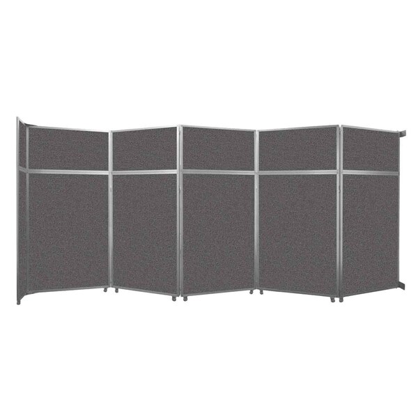 Versare Operable Wall Folding Room Divider 19'6" x 8'5-1/4" Charcoal Gray Fabric 1070507 - main